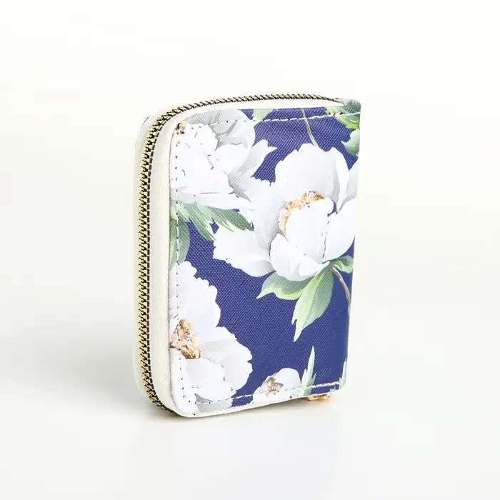 Кошелёк на молнии &laquo;Букет&raquo;, маленький, синий