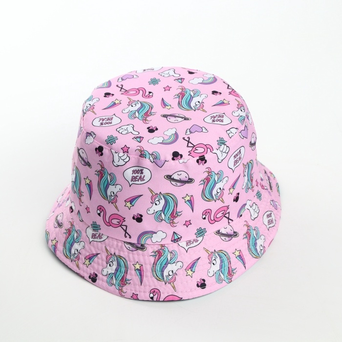 Панама детская для девочки, двухсторонняя, разме54-56 «»