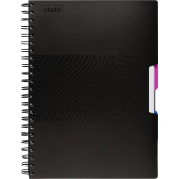 Бизнес-тетрадь А4,140л,кл,спир,пласn.обл,2разд Attache DIGITAL черн 876745