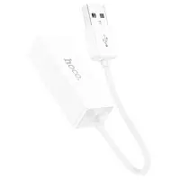 Адаптер Hoco UA22, USB-A - ethernet (100 Мб), 15 см, белый
