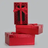 Набор подарочных коробок 3 в 1, прямоугольные с окном 23&times;16&times;9.5 21&times;14&times;8.0 19&times;12&times;6.5 см
