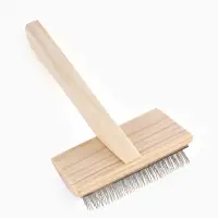 Щетка-пуходёрка деревянная ZOONIK полукруглая, большая, 85×55 см