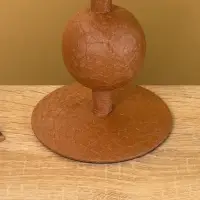 Подсвечник на 1 свечу «Бисквит», с 2 сферами, 8.5×8.5×18 +/- 1 см