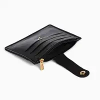 Картхолдер с монетницей на молнии, на 3 карты, чёрный