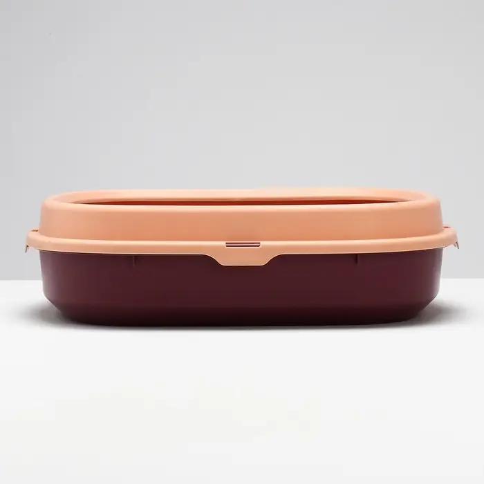 Туалет с бортом 40×34×11 см, бордовый