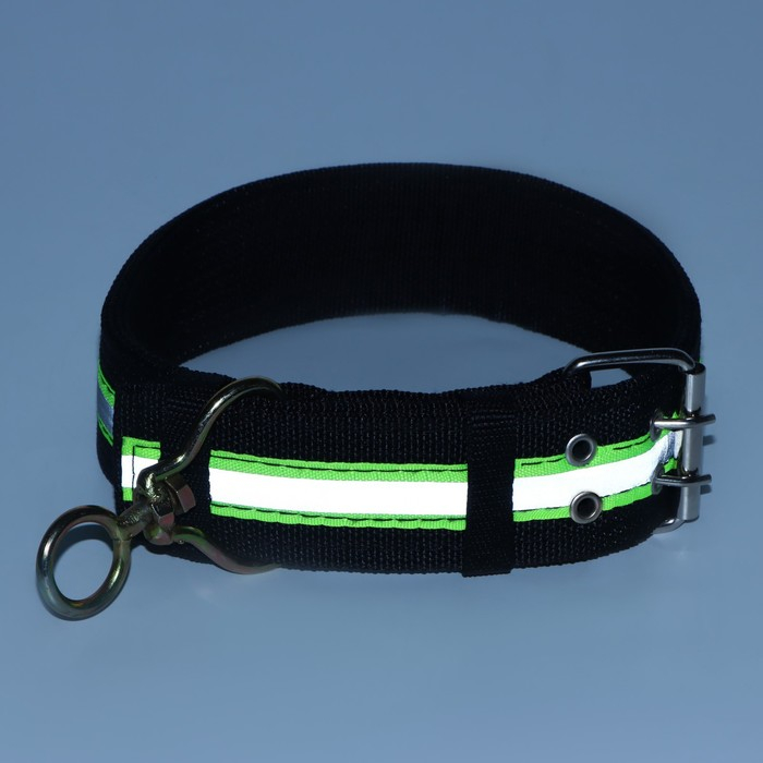 Ошейник четырехслойный светоотражающий с вертлюгом, 71 х 5 см, ОШ 55-65 см, чёрный Ошейник четырехслойный светоотражающий с вертлюгом, 71 х 5 см, ОШ 55-65 см, чёрный