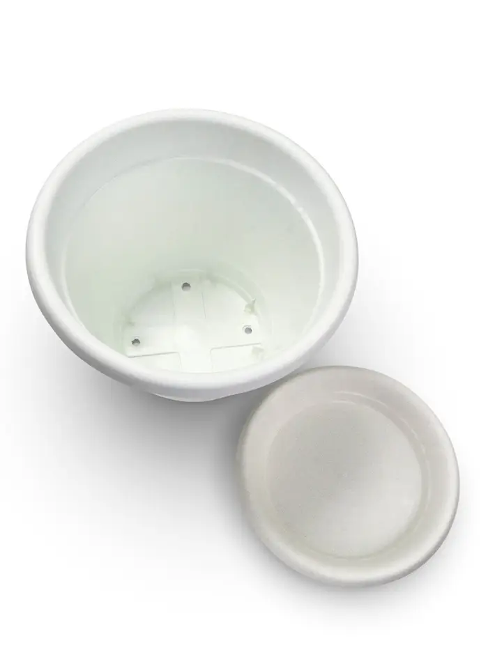 Горшок для цветов с поддоном &laquo;Борнео&raquo;, 25.8 л, пластиковый, цвет мраморный