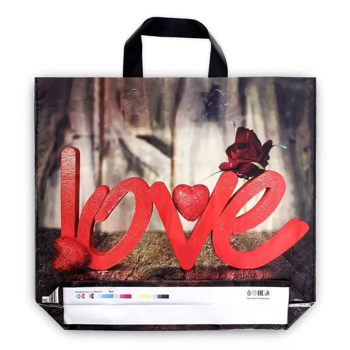 Пакет "О любви", полиэтиленовый с петлевой ручкой, 37 х 34 см, 70 мкм