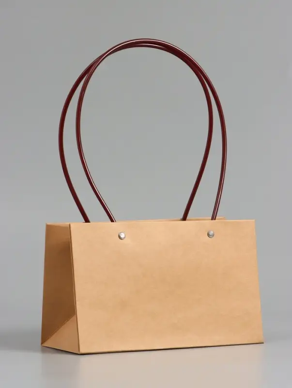 Сумка переноска для цветов, влагостойкая, крафт, 22&times;10.5&times;13.5 см