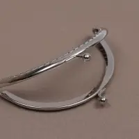 Фермуар пришивной &laquo;Полукруг&raquo; 10 см, цвет серебряный