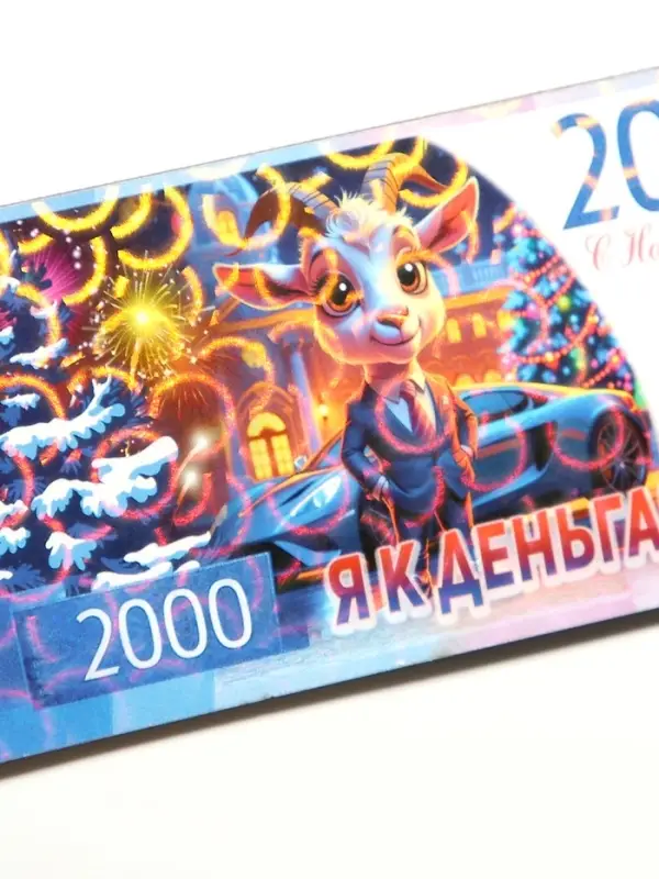 Магнит-купюра новогодний 2027 &laquo;Я к деньгам!&raquo; 5.5&times;11.5 см