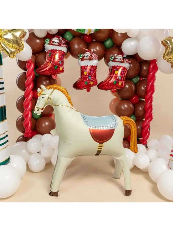 Воздушный шар фольгированный 3D 35 Воздушный шар фольгированный 3D 35" «Лошадка», кремовый, сатин