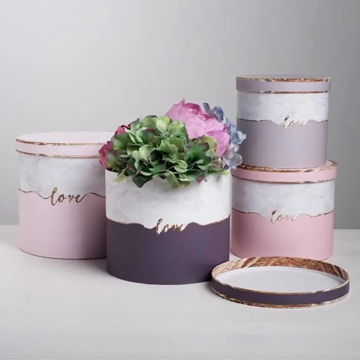 Набор коробок 4 в 1, упаковка подарочная, &laquo;Мрамор&raquo;, 14&times;14&times;13 - 20&times;20&times;17.5 см