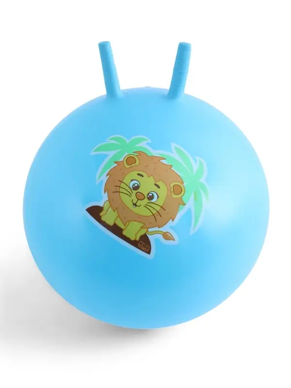 Мяч - прыгун с рожками &laquo;Львенок&raquo;, d=45 см, голубой