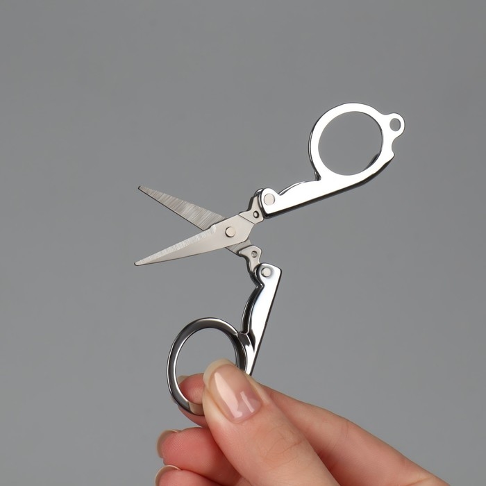 Ножницы маникюрные, складные, прямые, 10,5 см, цвет серебристый Ножницы маникюрные, складные, прямые, 10,5 см, цвет серебристый