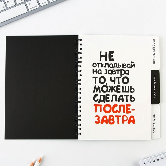 Планер с разделителями «Прокрастинатор», мягкая обложка, формат А5, 50 листов Планер с разделителями «Прокрастинатор», мягкая обложка, формат А5, 50 листов