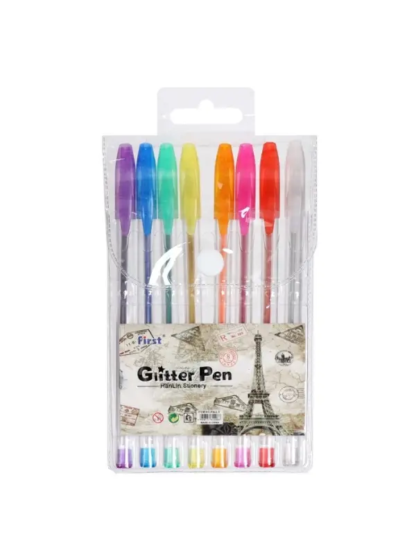 Набор гелевых ручек, 8 цветов, металлик, узел 0.7 мм