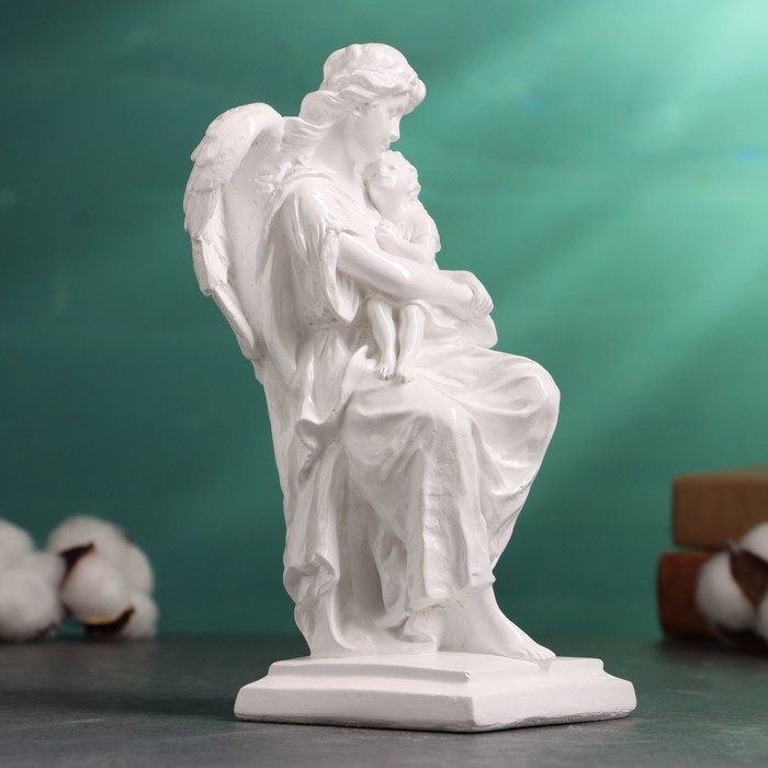 Фигура Фигура "Ангел с ребенком" 21х12см, белая