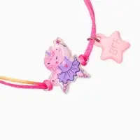 Браслеты детские парные "Выбражулька" неразлучники, замок, звезды, цвет фиолетовый