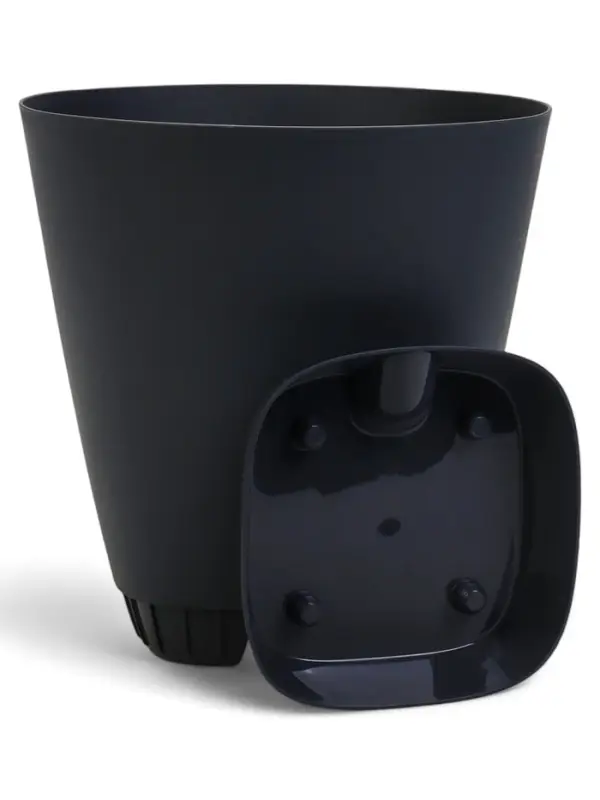 Кашпо с прикорневым поливом 8 л  D-24см, H-25см графит  Кашпо с прикорневым поливом 8 л  D-24см, H-25см графит "Гранд"