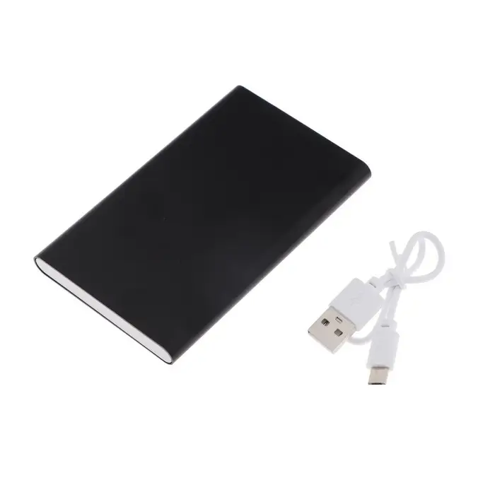 Внешний аккумулятор Luazon PB-17, 4000 мАч, USB, 1 А, индикатор, тонкий корпус, металл, чёрный