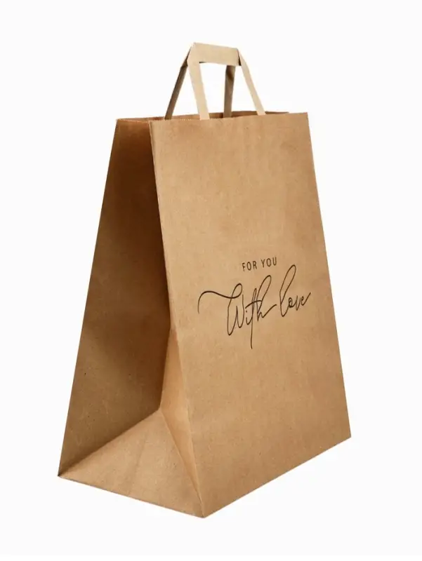 Пакет подарочный крафтовый For you with love, 24 х 28 х 14 см