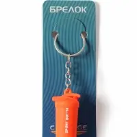 Брелок резина "Спортивная бутылка" оранж 1,8х2х4,8 см