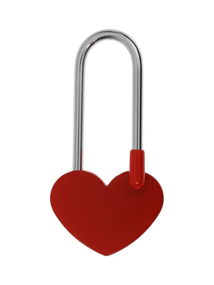 Замок навесной ТУНДРА Сердечко, сувенирный, цвет красный