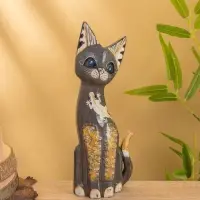 Сувенир «Кошка в ошейнике», 10×4×30 см, дерево, МИКС