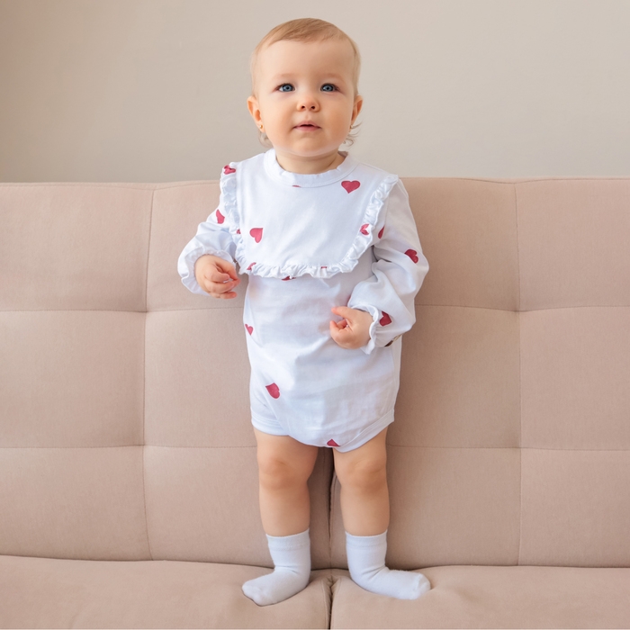 Боди детское с рюшами MINAKU, цвет молочный, рост 62-68 см Боди детское с рюшами MINAKU, цвет молочный, рост 62-68 см