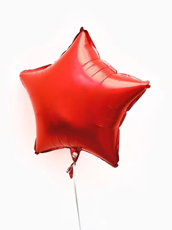 Воздушные шары фольгированные 18" "Звезда" цвет красный, набор 5 штук