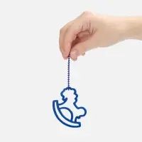 Подвеска «Лошадка-качалка», 3D-печать, синяя Подвеска «Лошадка-качалка», 3D-печать, синяя