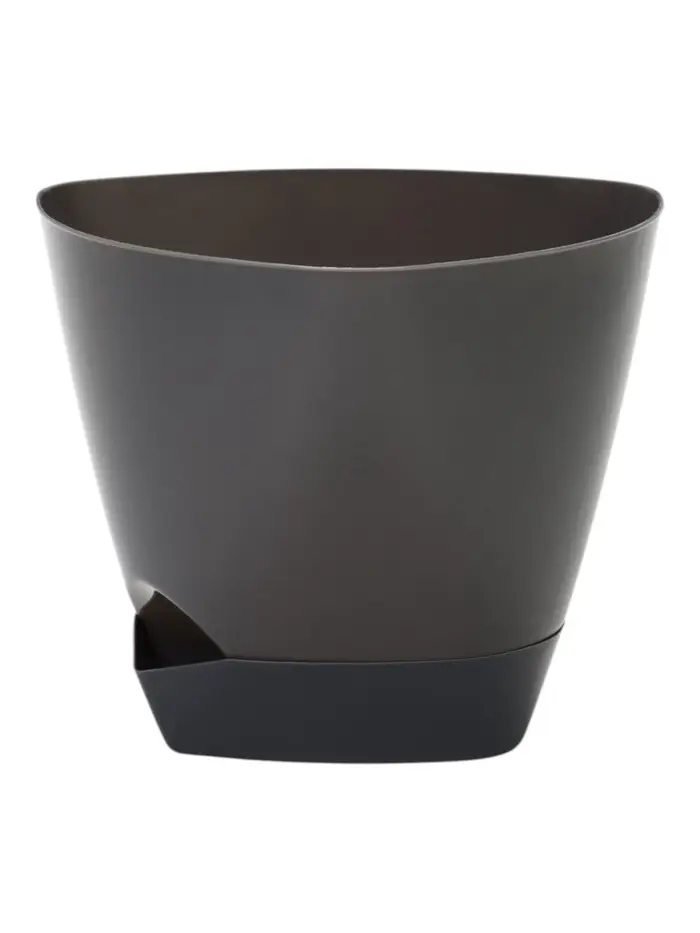Кашпо с прикорневым поливом 3 л  D-19,3 см, H-16,7 см серый "Элеганс"