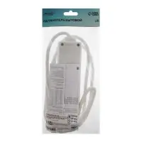 Удлинитель Luazon Lighting, 3 розетки, 1.8 м, 10 А, 2200 Вт, 3&times;1.5 мм2, с заземлением, с выключателем, белый