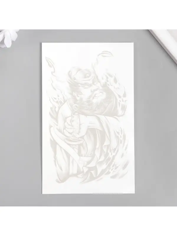 Переводная тату на тело «Китайский воин с веером», 18×11 см Переводная тату на тело «Китайский воин с веером», 18×11 см