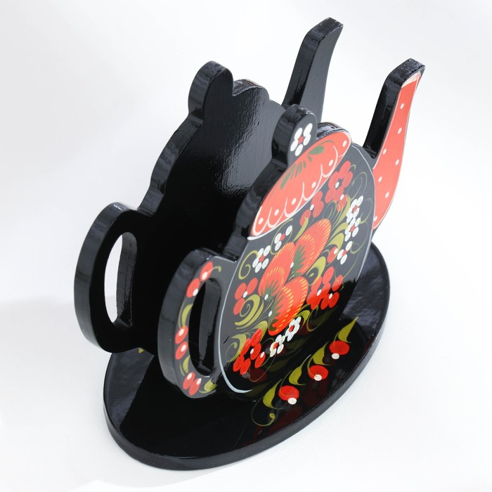 Салфетница «Чайник», хохлома Салфетница «Чайник», хохлома