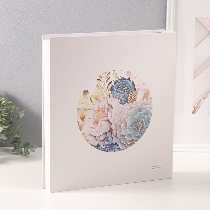 Фотоальбом на 800 фото 10х15 см Фотоальбом на 800 фото 10х15 см "Букет с листьями" в коробке золотая обводка 5,5х30,5х33,5см 10749