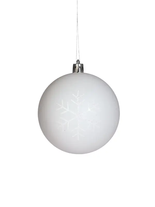 Ёлочные игрушки &laquo;Морозные узоры&raquo;, шары новогодние, d=8 см, набор 6 шт., серебристо-белый