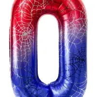 Воздушный шар фольгированный 40" цифра "0" героическая тема, цвет красный и синий, в ин.уп.