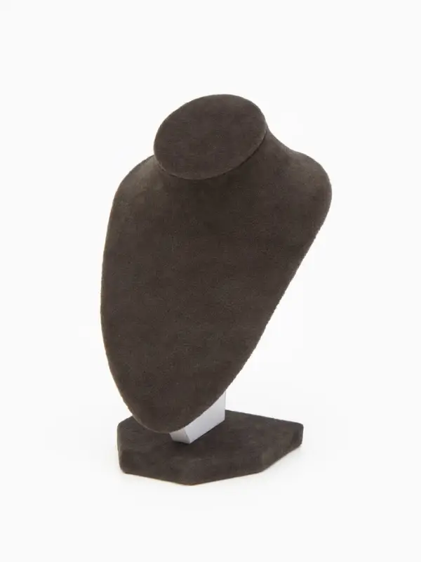 Бюст для украшений QF, 10&times;7.5&times;15 см, h=15 см, флок, серый графит