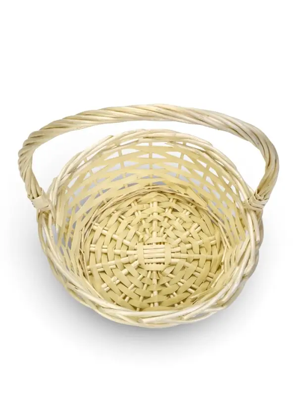 Набор корзин 3 шт ИВА 27x27x11 22x22x10 15x15x9 см ПЛЕТ ручка h=17/14/12 см  выбел