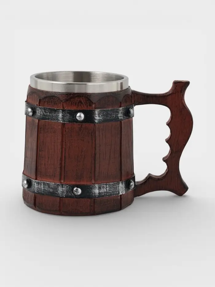 Кружка средневековая &laquo;Викинг&raquo;, 400 мл, нержавеющая сталь, коричневая