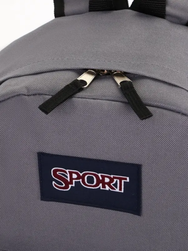 Рюкзак школьный на молнии, с карманом, однотонный, размер 30&times;14&times;41 см, серый