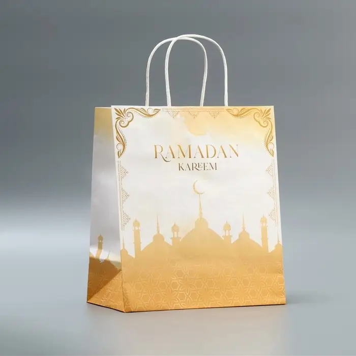 Пакет подарочный крафтовый &laquo;Рамадан&raquo;, Ramadan kareem, 22&times;25&times;12 см