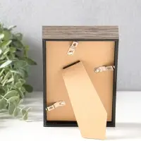 Фоторамка пластик 10х15 см "Ламберто" бежево-чёрный с золотом 16х11х3,5 см