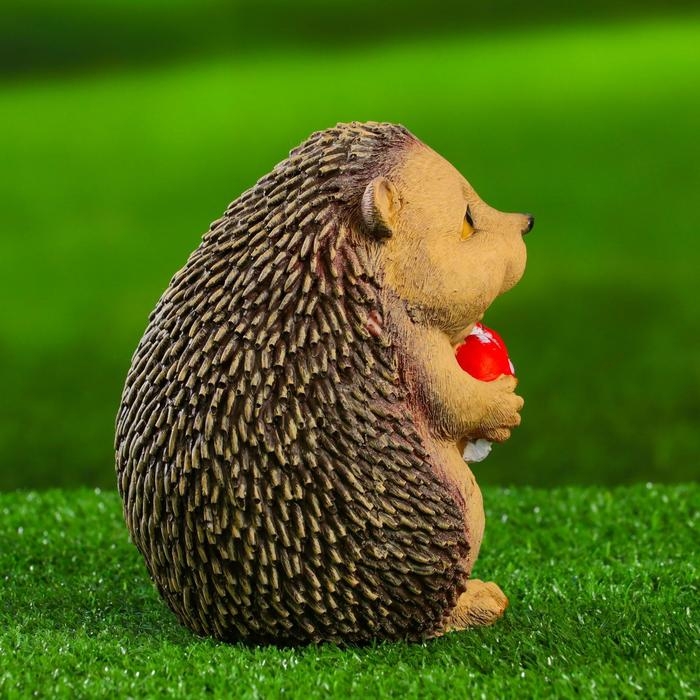 Садовая фигура Садовая фигура "Ежик с грибами милый" 11х8х10 см