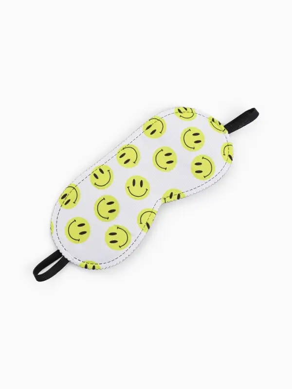 Маска для сна Good vibes, 19&times;8.5 см, резинка одинарная, белая, жёлтая