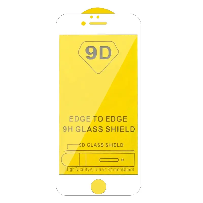 Защитное стекло для iPhone 6 Full Glue с рамкой 2.5D белое (25 шт./уп.)