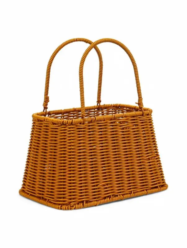 Корзина пластик 25 х 18 х 15 см, ручка14 см металл карскас коричневый Корзина пластик 25 х 18 х 15 см, ручка14 см металл карскас коричневый