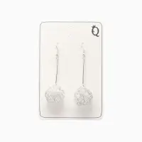 Серьги висячие &laquo;Шарик&raquo;, переплетение, цвет светлое серебро, 6.5 см